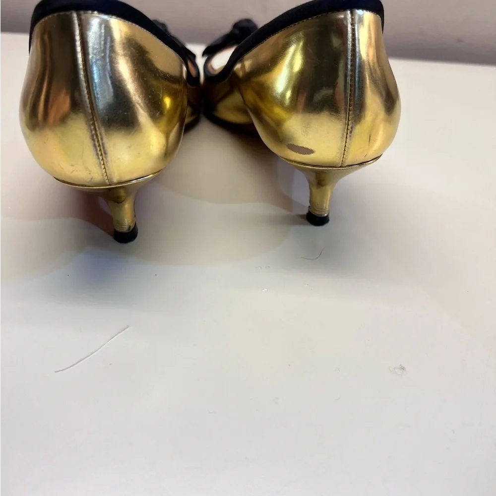 Authentic Christian Louboutin Gold and Black Heels - Picture 3 of 8